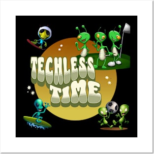 Techless Time Alien TShirt Posters and Art